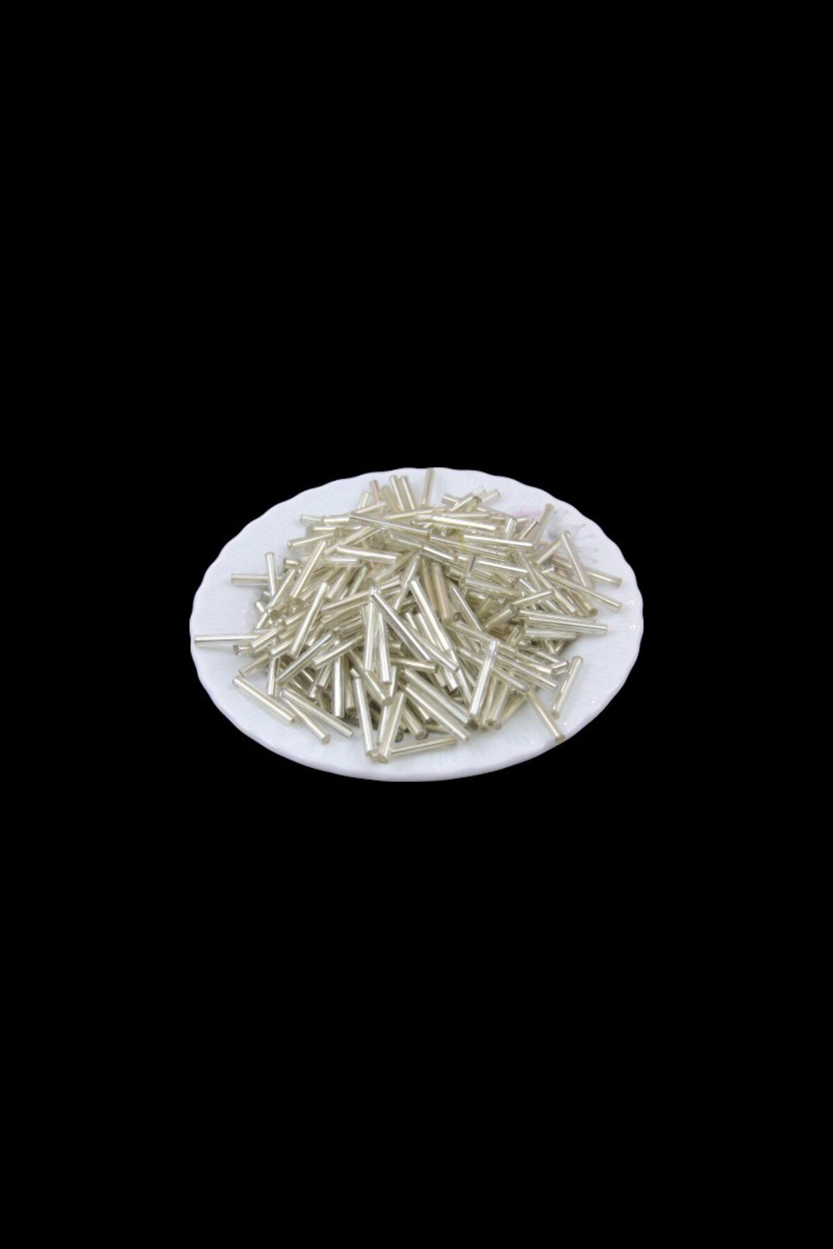 Açık Gümüş Uzun Boru 20 mm Boncuk 50 Gr