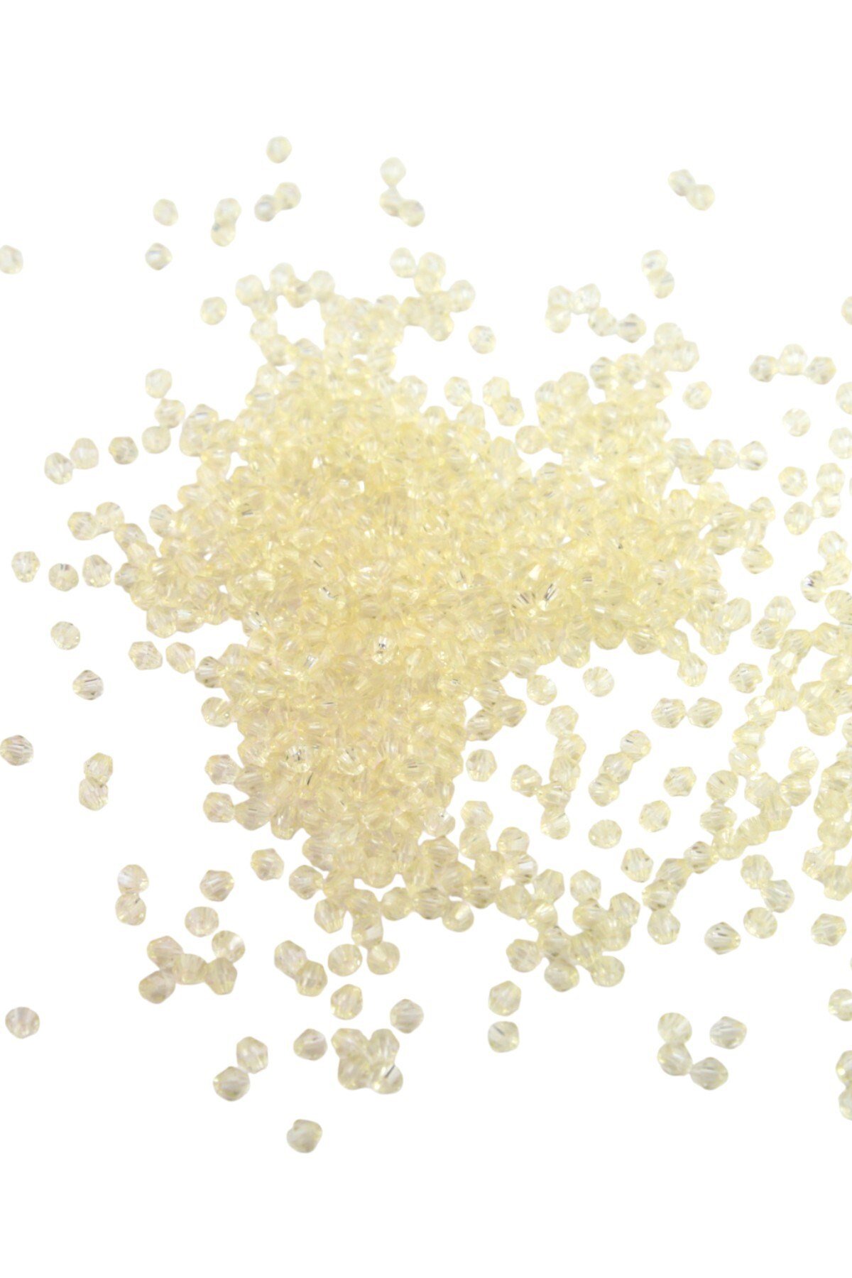Açık Sarı 4 mm Piramit Akrilik Boncuk Aksesuar Takı Malzeme (25 Gr)