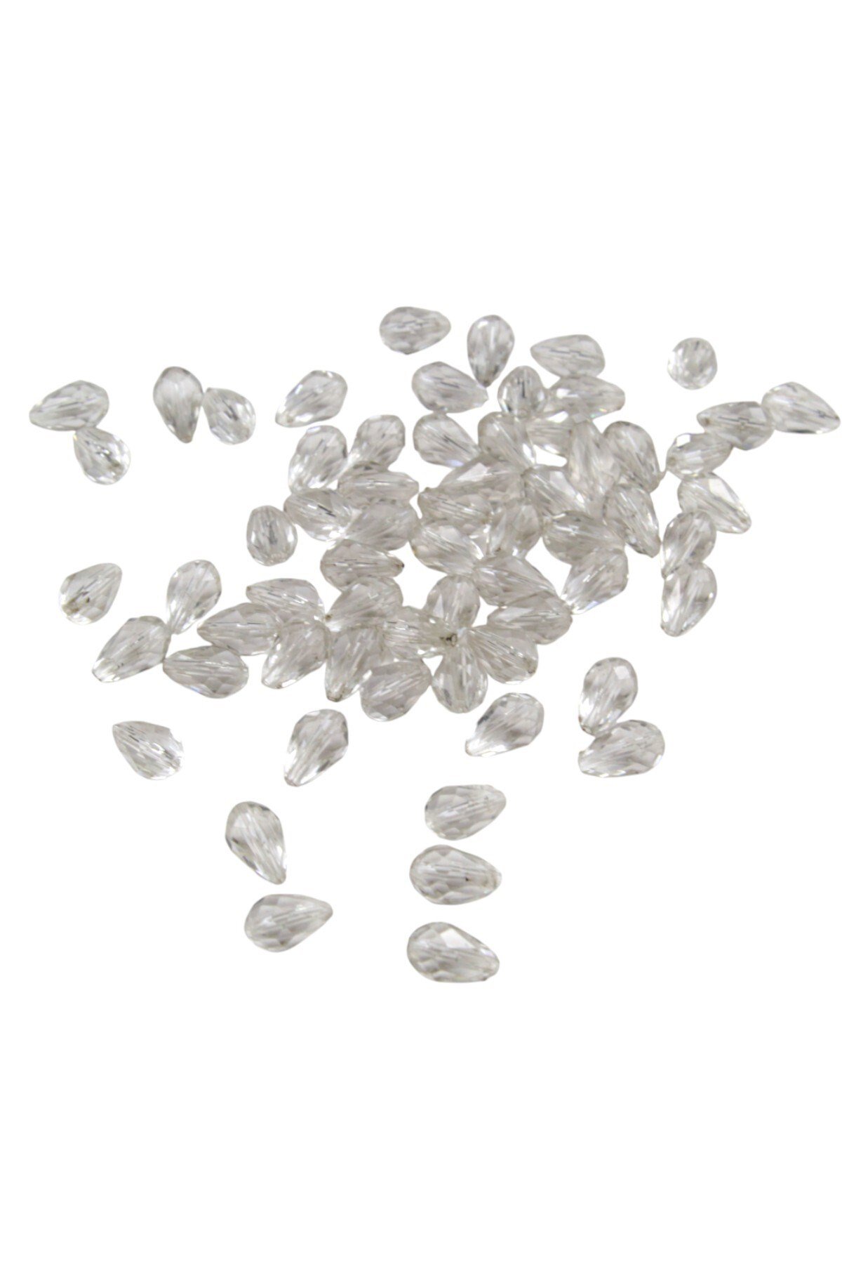 Akrilik Damla Boncuk 8x13 mm Şeffaf Boncuk (25 gr 60Adet)