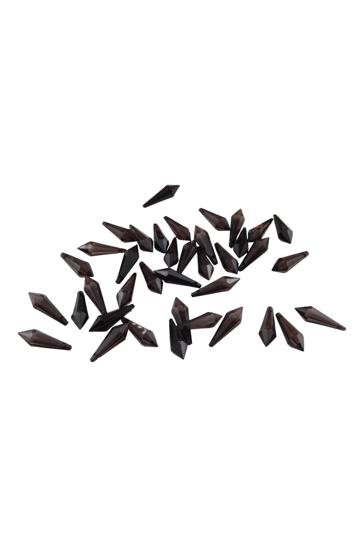Akrilik Koyu Kahve Yandan Delikli Kubbe Mimari Model 10x33 mm Boncuk (25 gr 20 Adet)