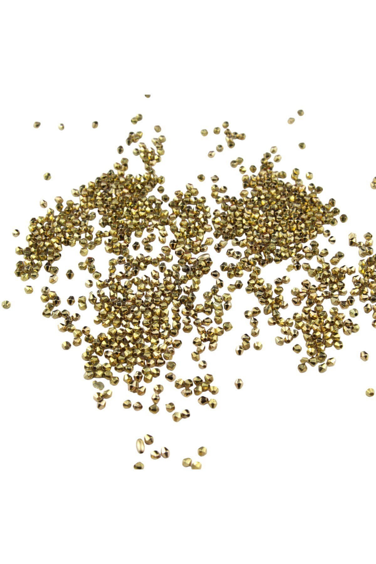 Altın Rengi 4 mm Piramit Plastik Boncuk Aksesuar Takı Malzemesi (25 Gr)