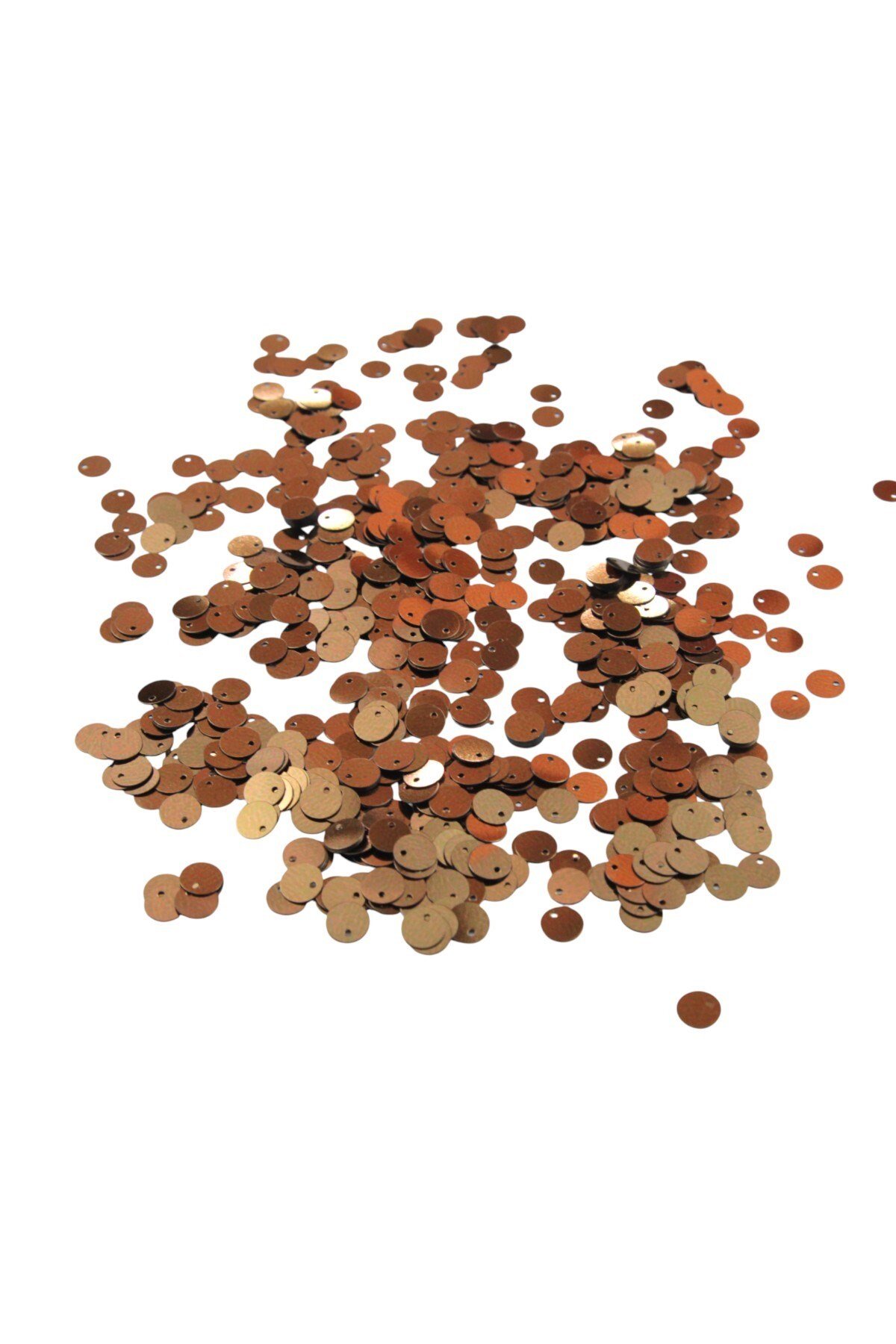 Bakır 8 mm Yandan Delikli Plastik Pul Payet 30 Gr (Tülbent, Oya, Havlu Malzemesi)