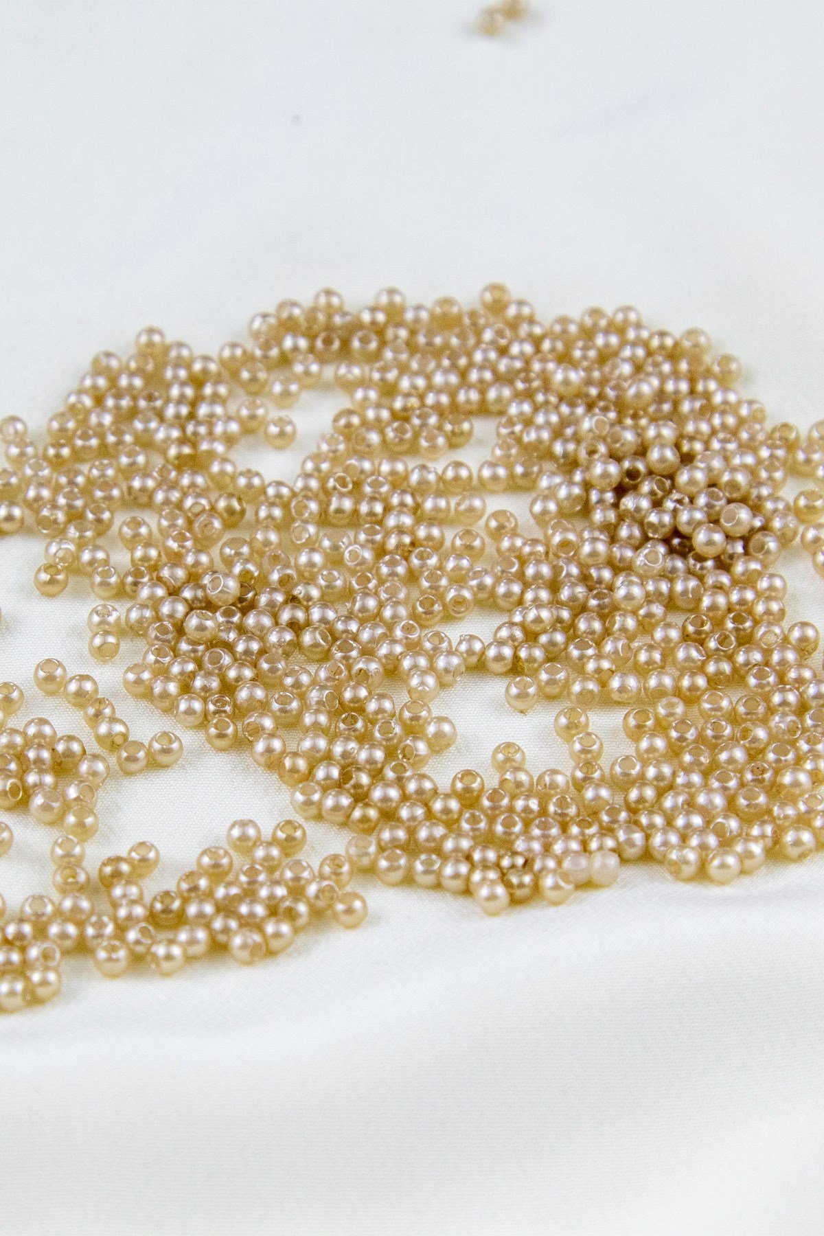 Bal Krem 3 mm Plastik İnci Boncuk Takı Aksesuar Malzemesi (25 Gr)