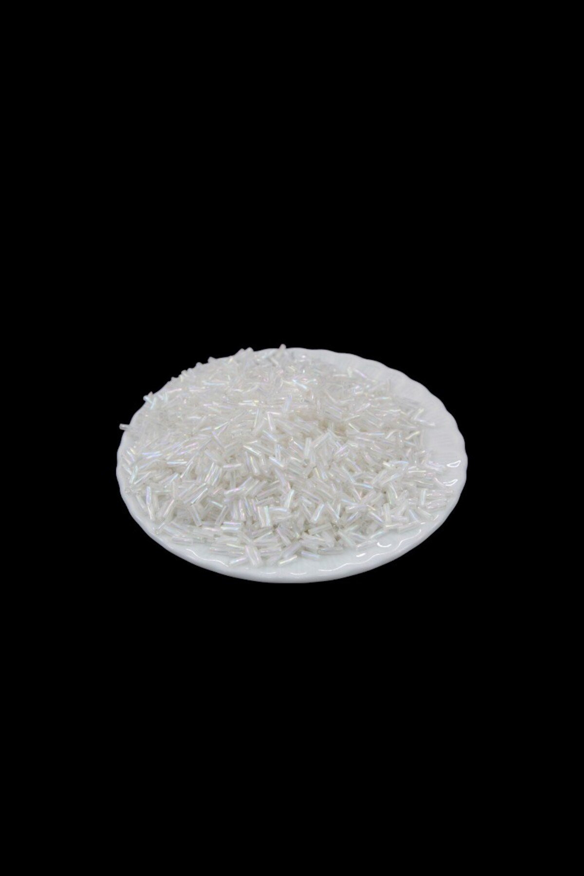 Beyaz Janjan Burgulu Boru 6x2 mm Boncuk 100 Gr