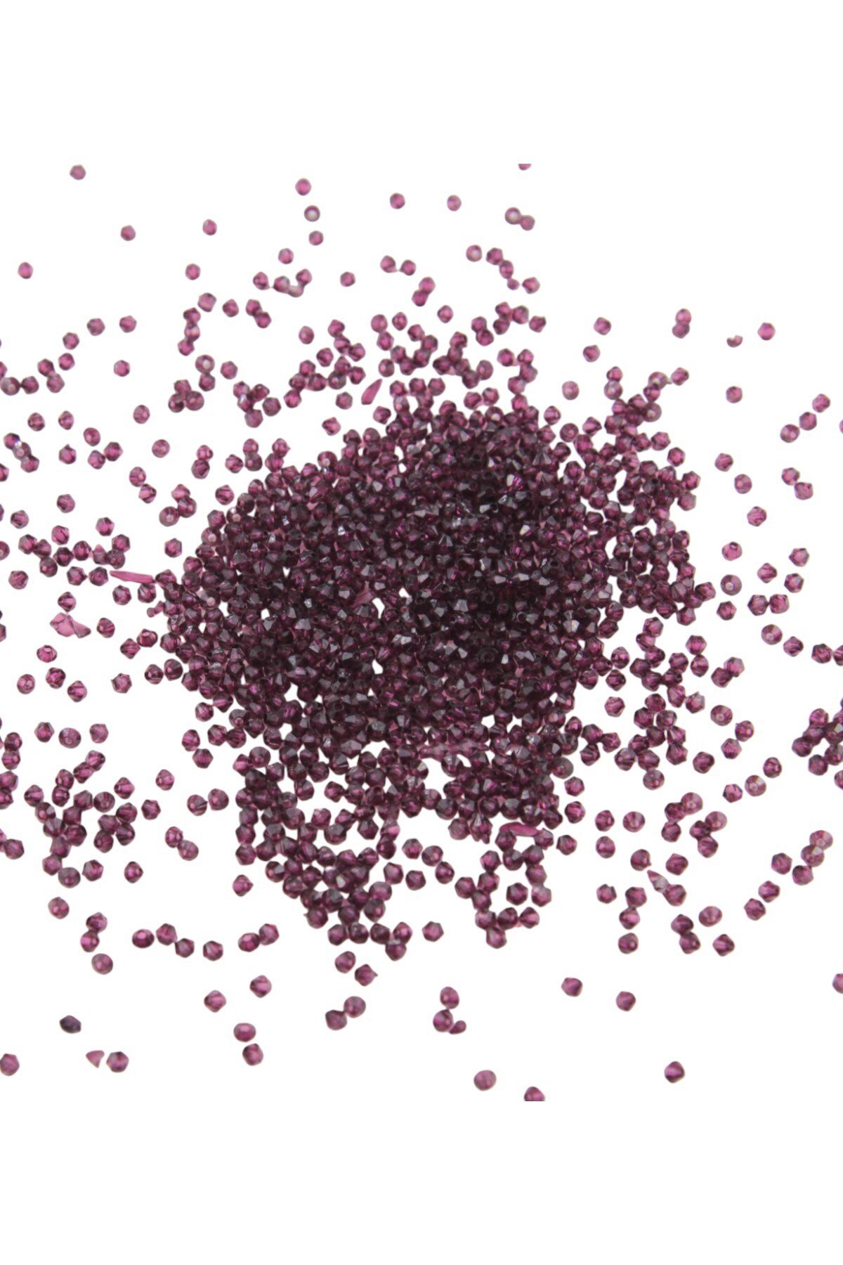 Bordo 3 mm Piramit Akrilik Boncuk Akseuar Takı Malzeme (25 Gr)