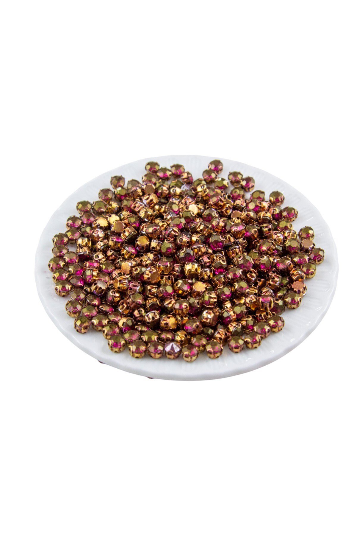 Bordo Gold Kasalı Epoksi Dikme Beyoğlu Taşı SS30 - 6 mmm (50 Adet)