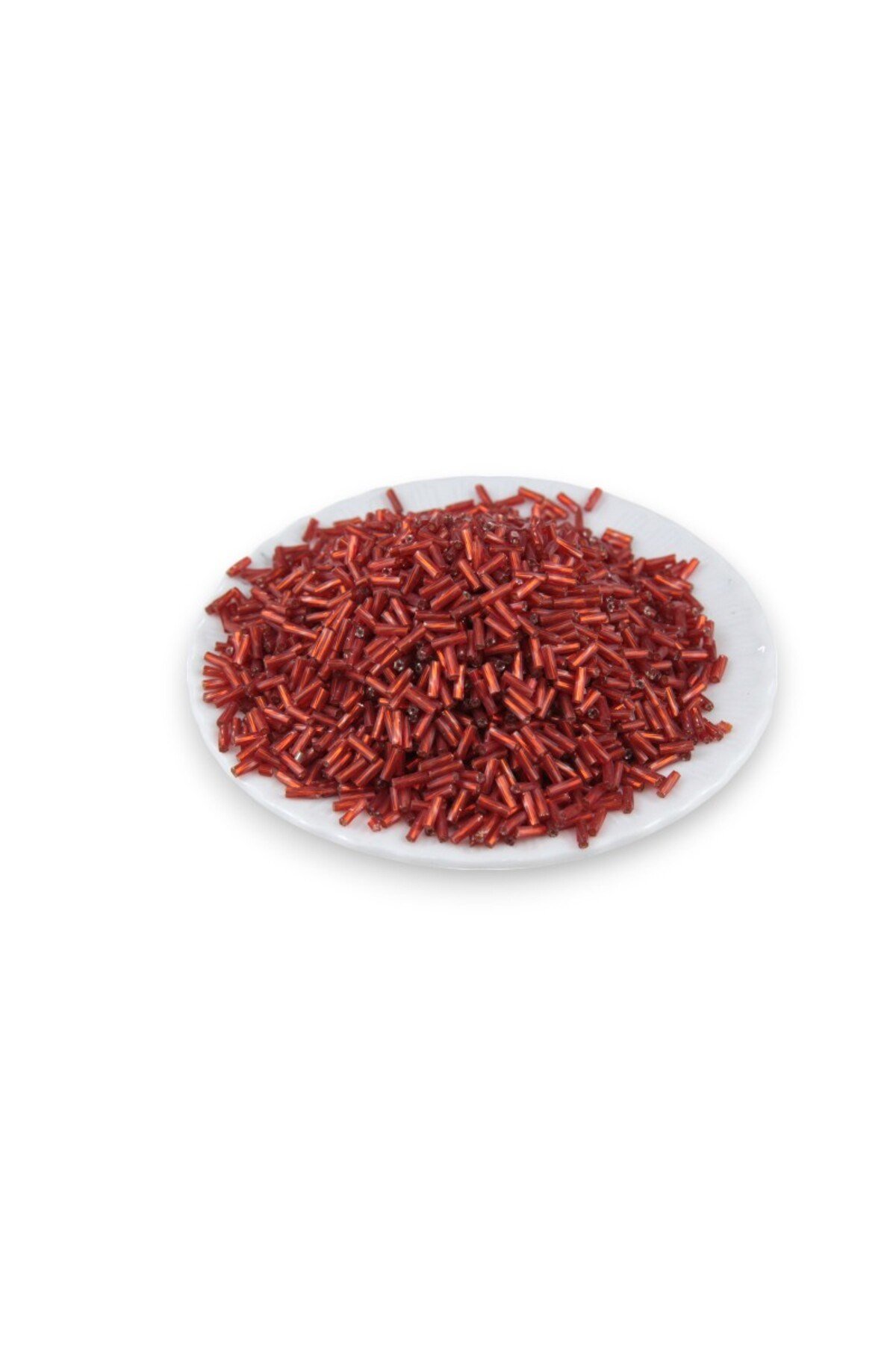 Burgulu Kırmızı Boru 6x2 mm Boncuk 100 Gr