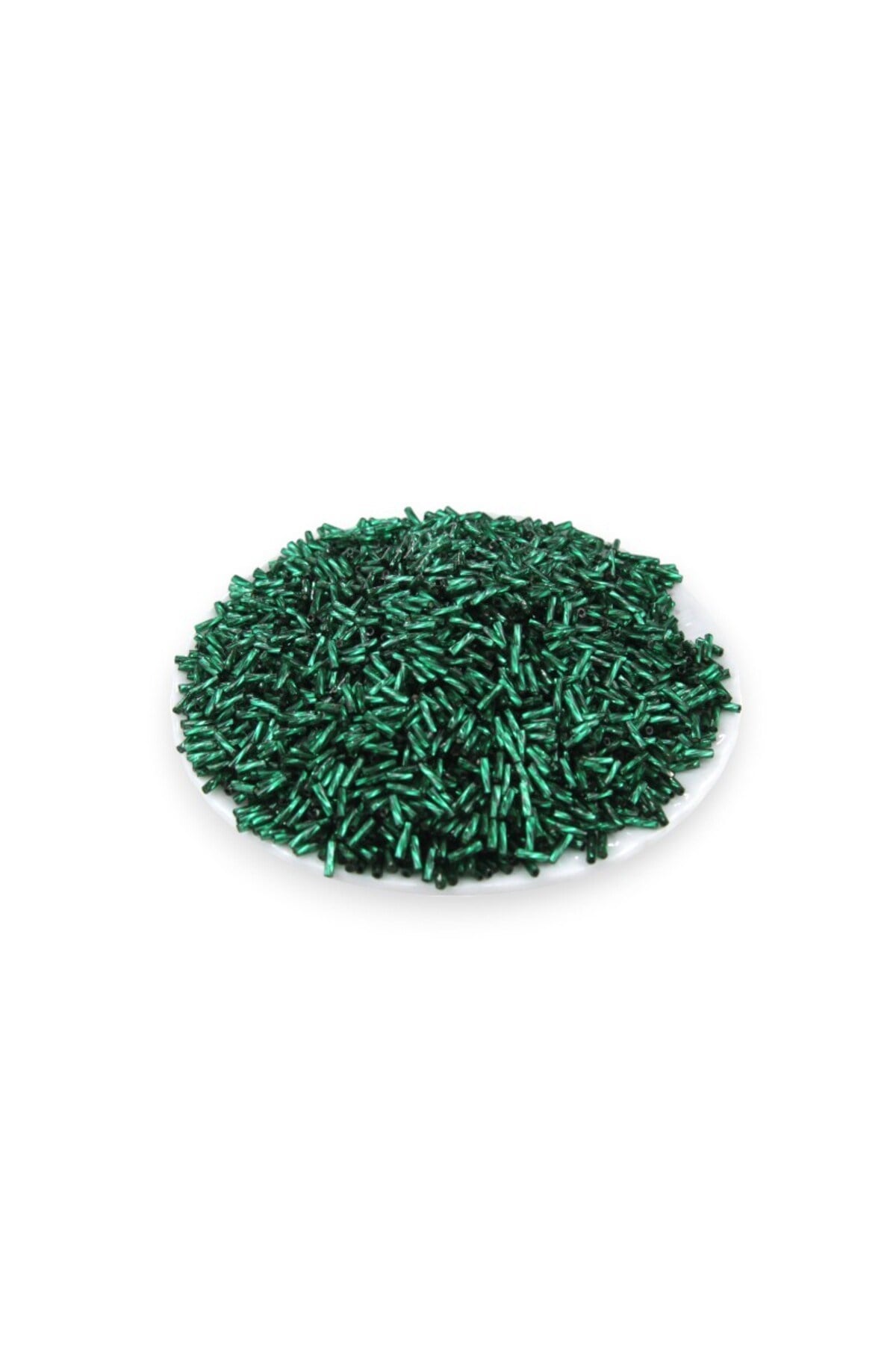Burgulu Yeşil Boru 6x2 mm Boncuk 100 Gr