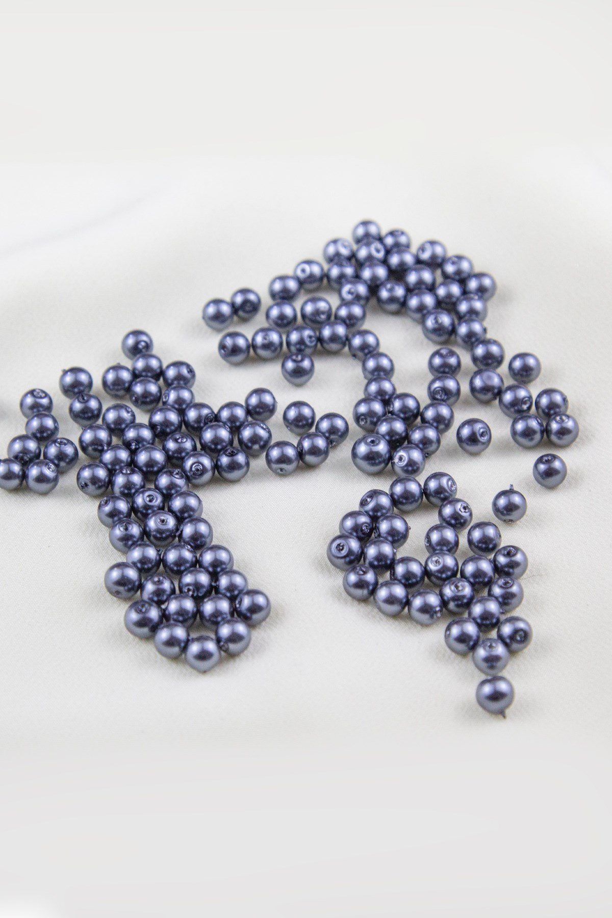Cam İnci Boncuk 5 mm Krem Aksesuar Takı Malzemesi (25 Gr)