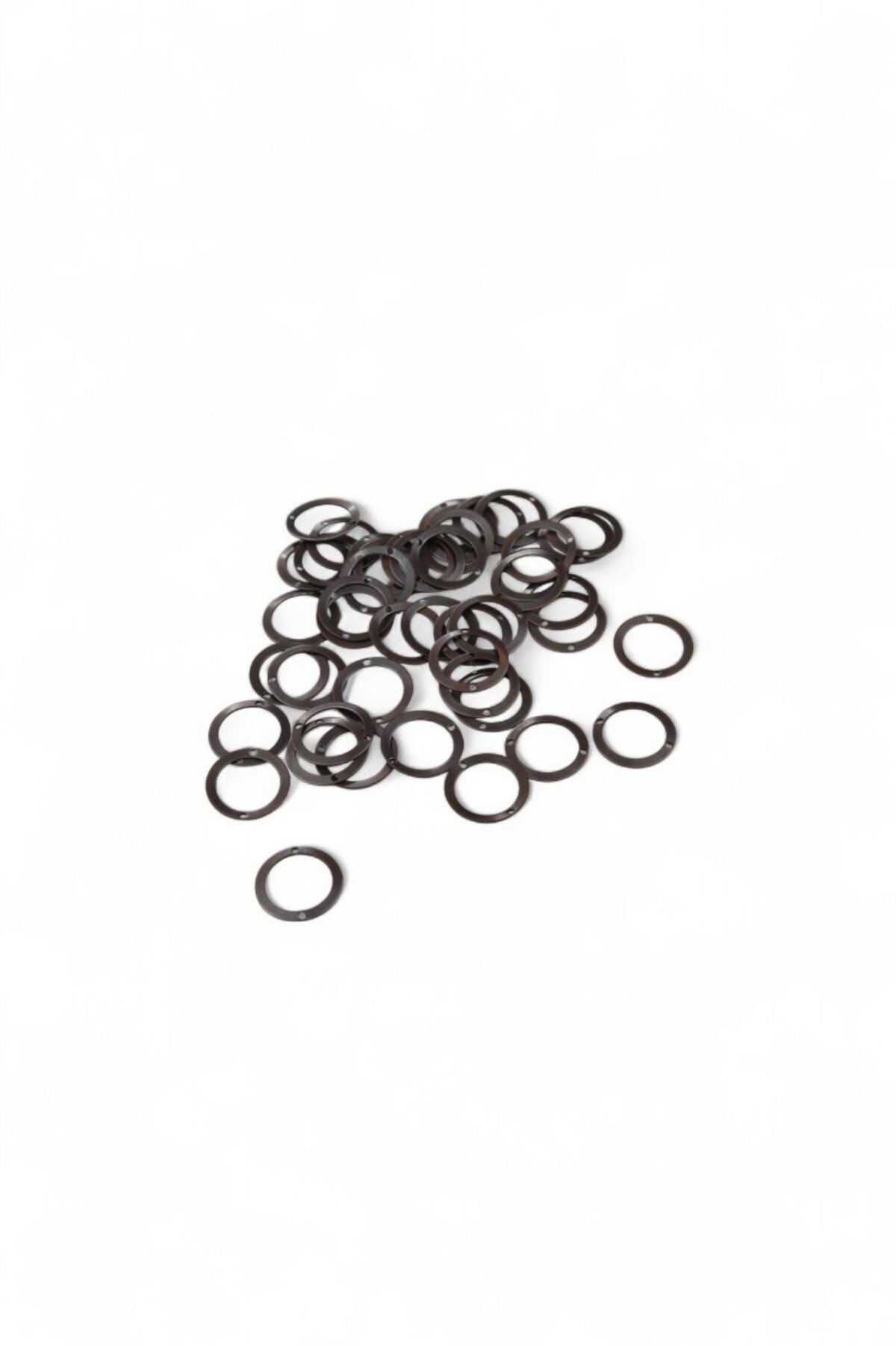 Çift Delikli 16,8x2 mm Pirinç Koyu Bakır Halka (30 Gr 70 Adet)