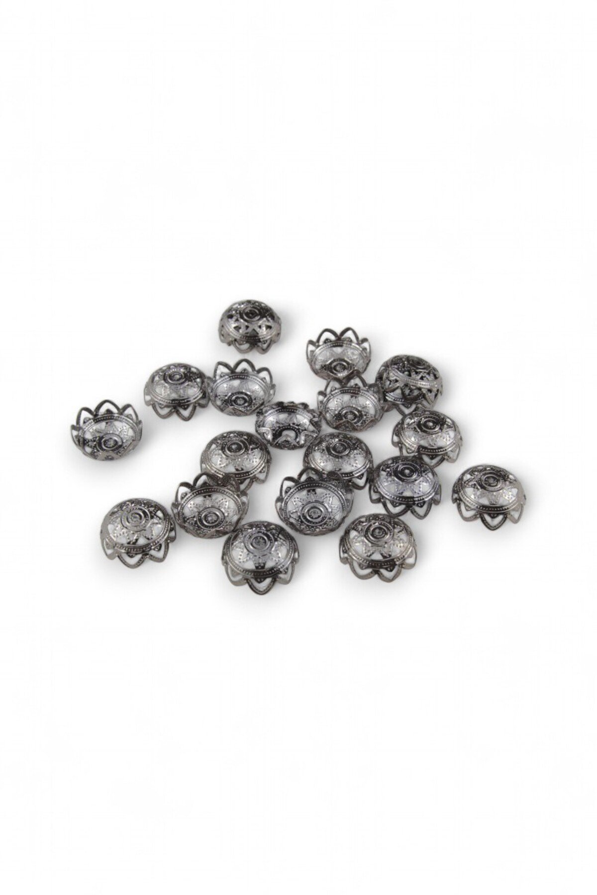Dairesel Desenli 25x8 mm Kubbe Model Metal Pul (10 Adet)
