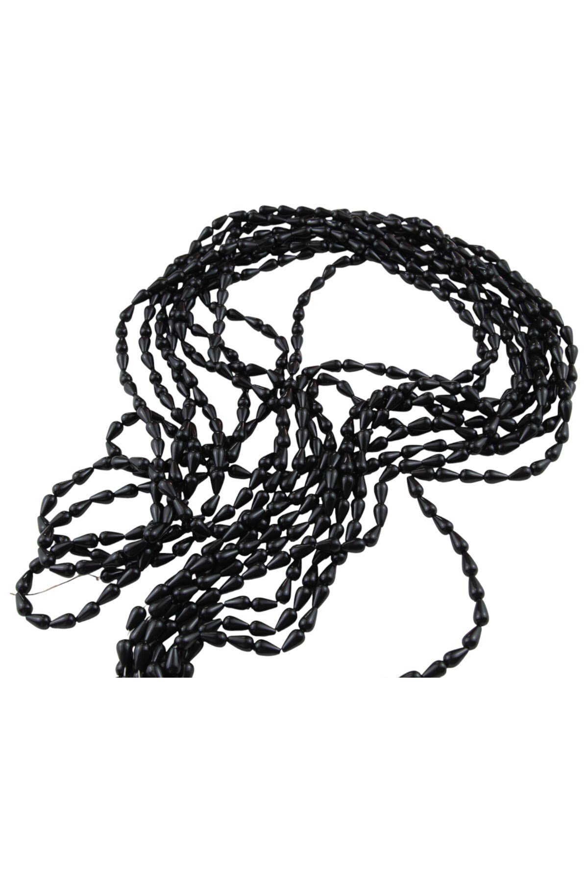 Damla İnci 6x10 mm Siyah Boncuk (20 Gr Ortalama 125 Adet)