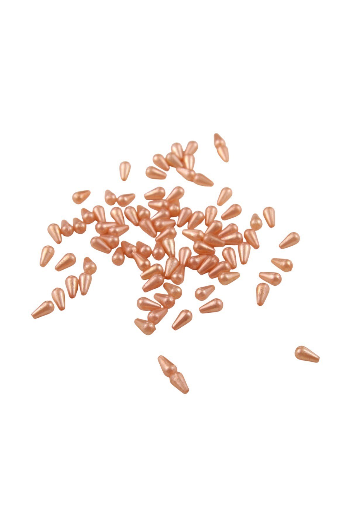 Damla İnci 6x10 mm Somon Tonları Boncuk (20 Gr Ortalama 125 Adet)