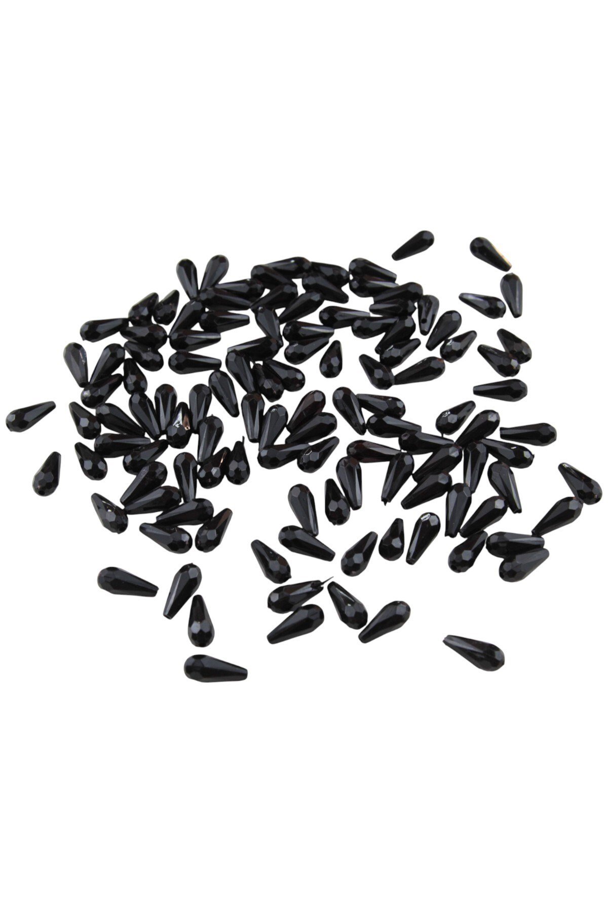 Damla İnci 7x18 mm Siyah Akrilik Boncuk (100 Adet )
