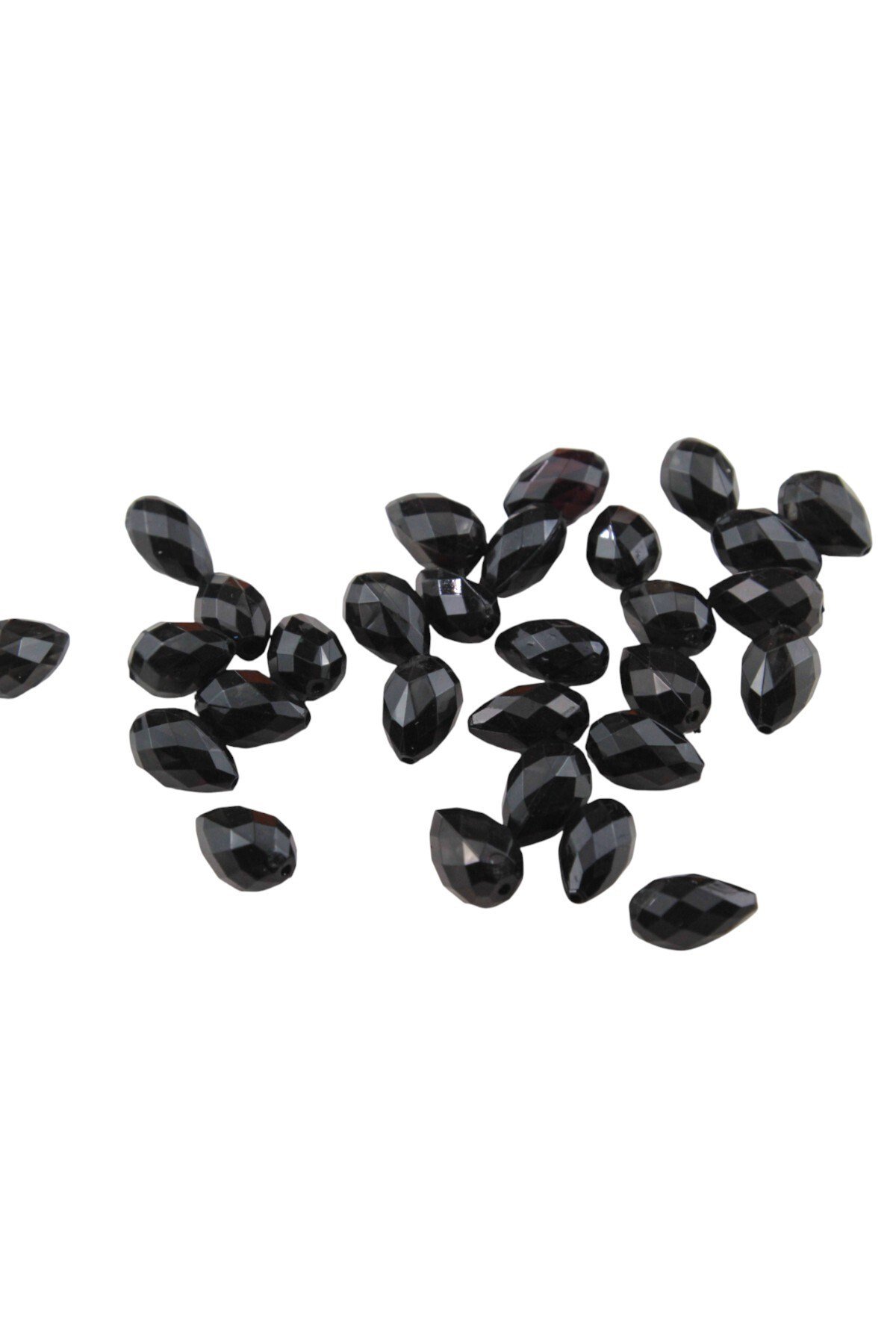 Damla Siyah İçten Delikli 11x17 mm Akrilik Boncuk (25 Gr 21 Adet)