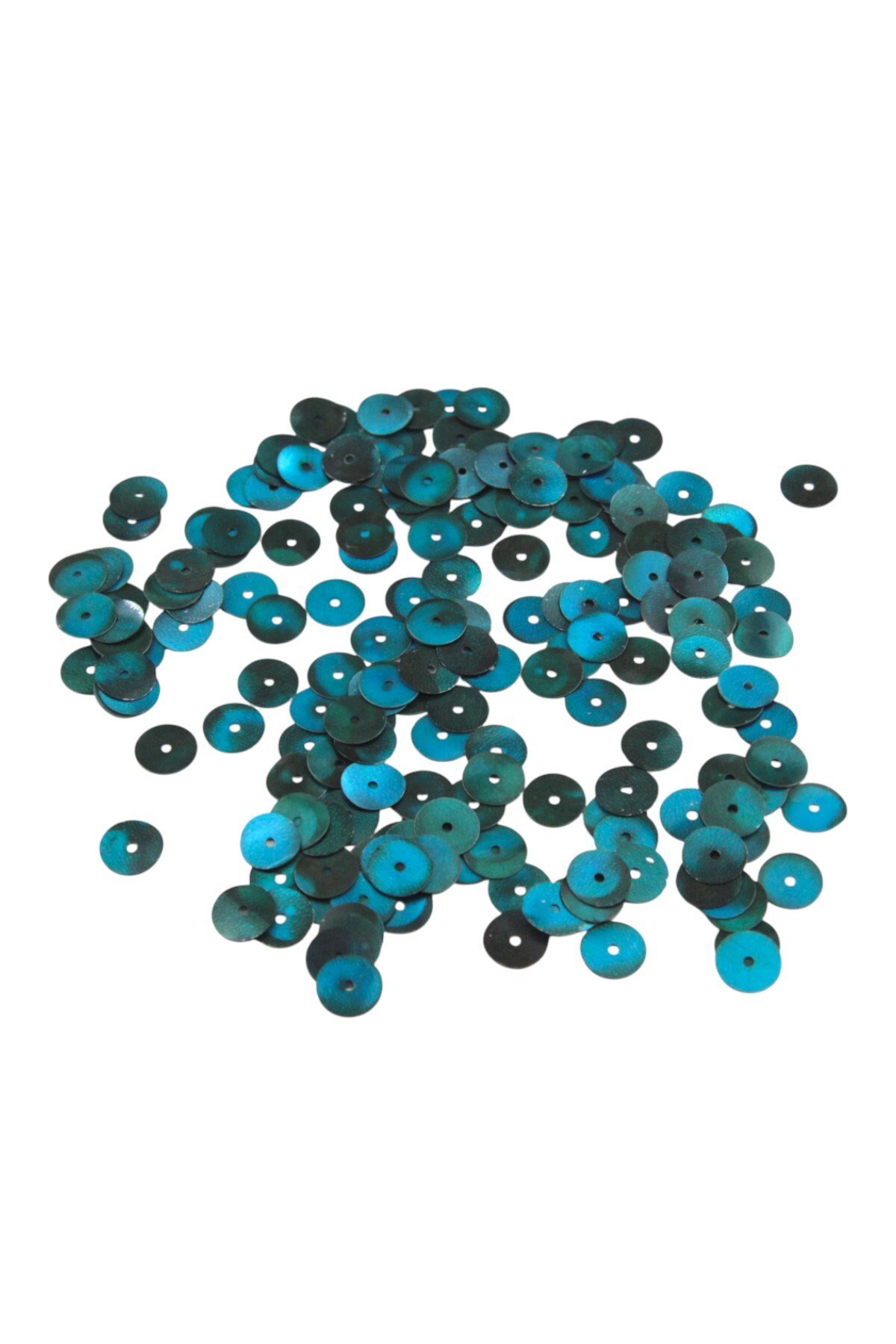 Doğal Yeşil 8 mm Ortadan Delikli Plastik Pul Payet 25 Gr (Tülbent, Oya, Havlu Malzemesi)