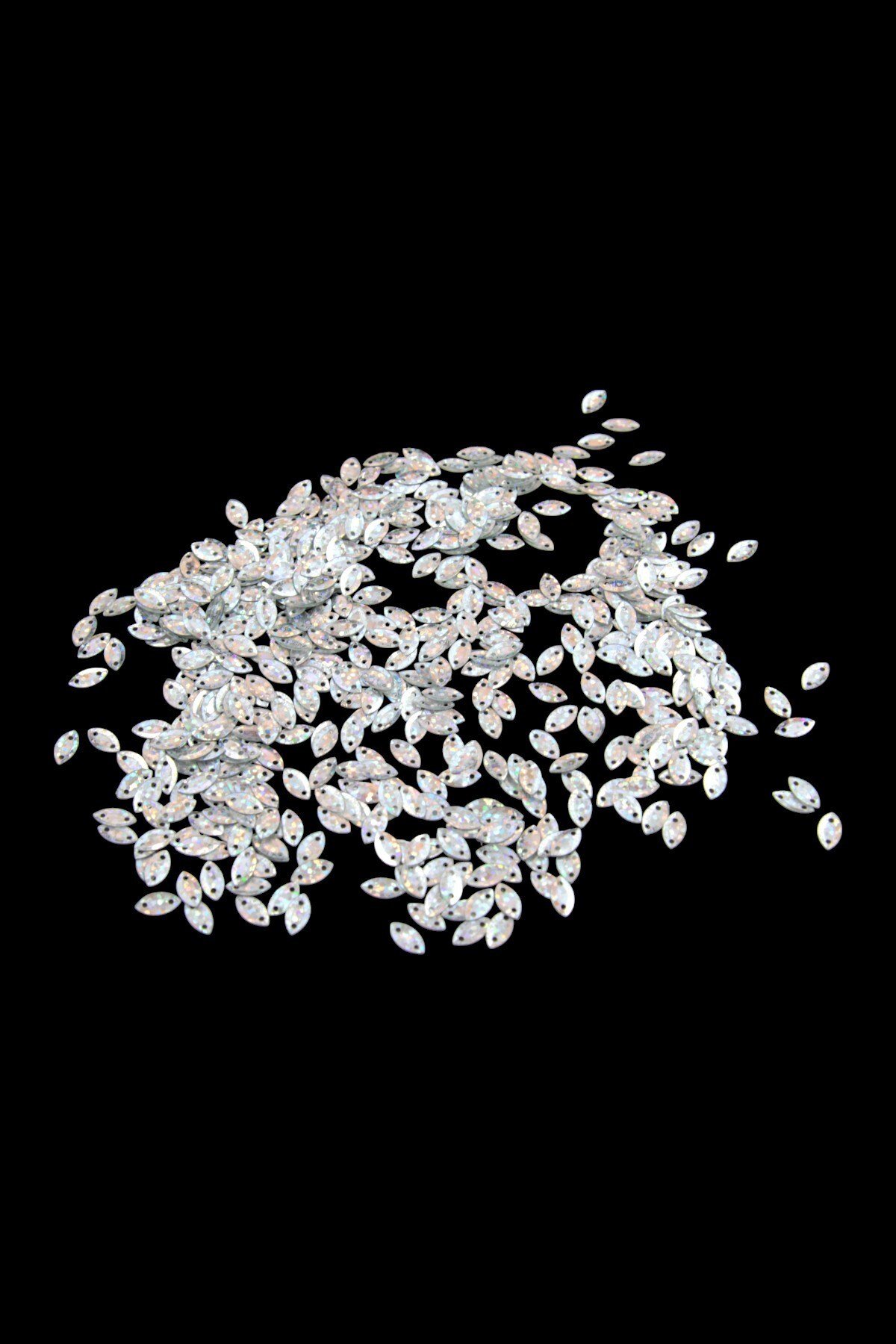 Füme Diktörtgen 2x8 mm Çift Delikli Pul Payet 30 Gr (Tülbent, Oya, Havlu Malzemesi)