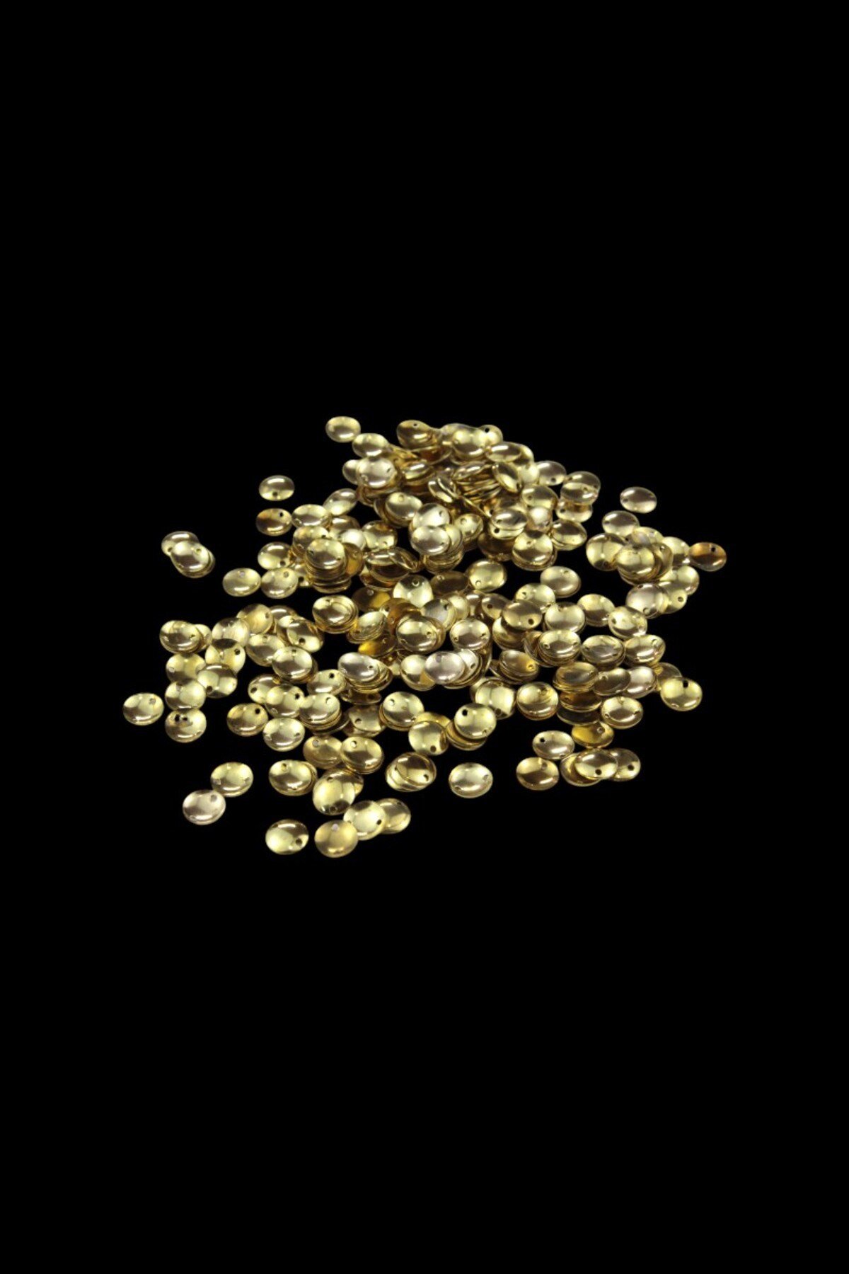 Gold 10 mm Bombeli Pirinç Metal Pul Payet (30 Gr 80 Adet)