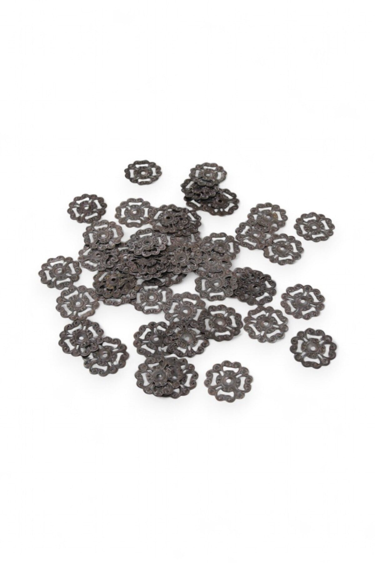 Gölge Çiçeği Modeli 22 mm Metal 10 Adet (Küpe Aparatı, Bileklik Ucu, Broş Aksesuar)