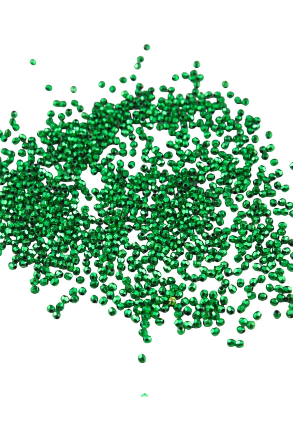 Gösterişli Yeşil 3 mm Plastik Boncuk Aksesuar Takı Malzemesi (25 Gr)
