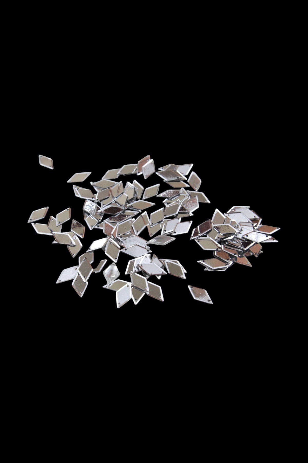 Gümüş 10x20 mm Baklava Desen Plastik Pul Payet 30 Gr (Tülbent, Oya, Havlu Malzemesi)