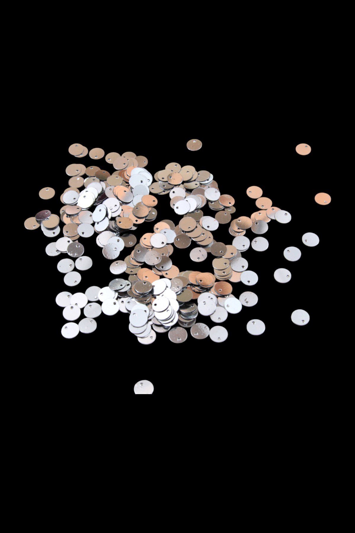 Gümüş 8 mm Yandan Delikli Plastik Pul Payet 30 Gr (Tülbent, Oya, Havlu Malzemesi)