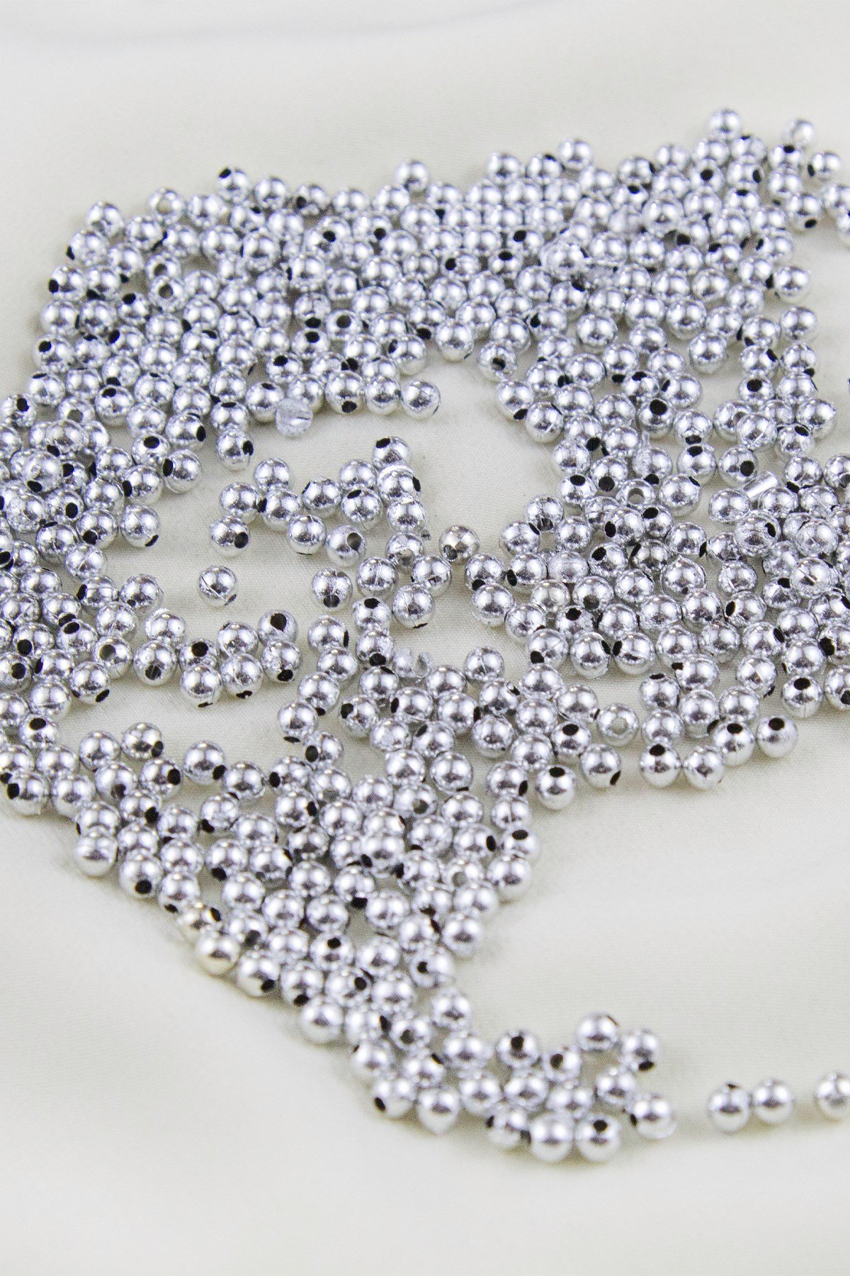 Gümüş Kaplama 4 mm Plastik İnci Boncuk Aksesuar Malzemesi (25 Gr)