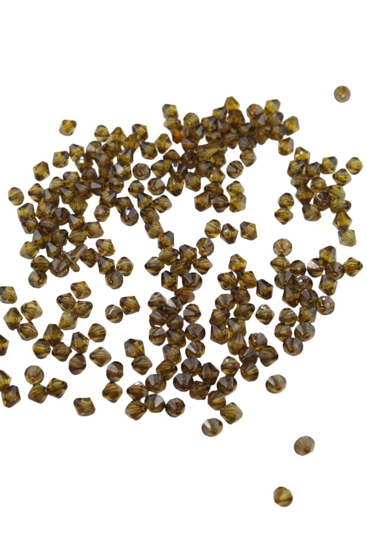 Haki Yeşil Tonunda 6 mm Piramit Akrilik Boncuk Akseuar Takı Malzeme (25 Gr)