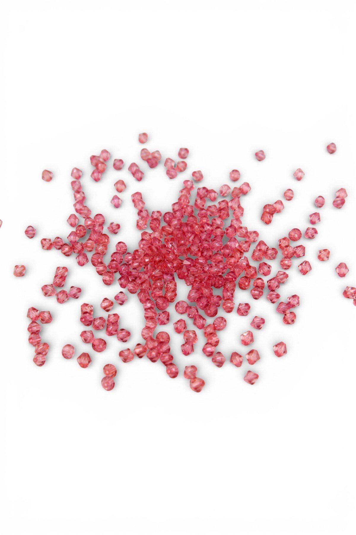 Işıltılı Pembe 6 mm Akrilik Boncuk Aksesuar Takı Malzemesi (35 Gram)