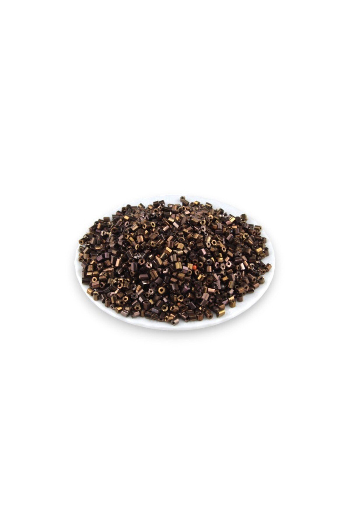 Kahve Kaplama 5x4 mm Büyük Kesme Boncuk 50 Gr