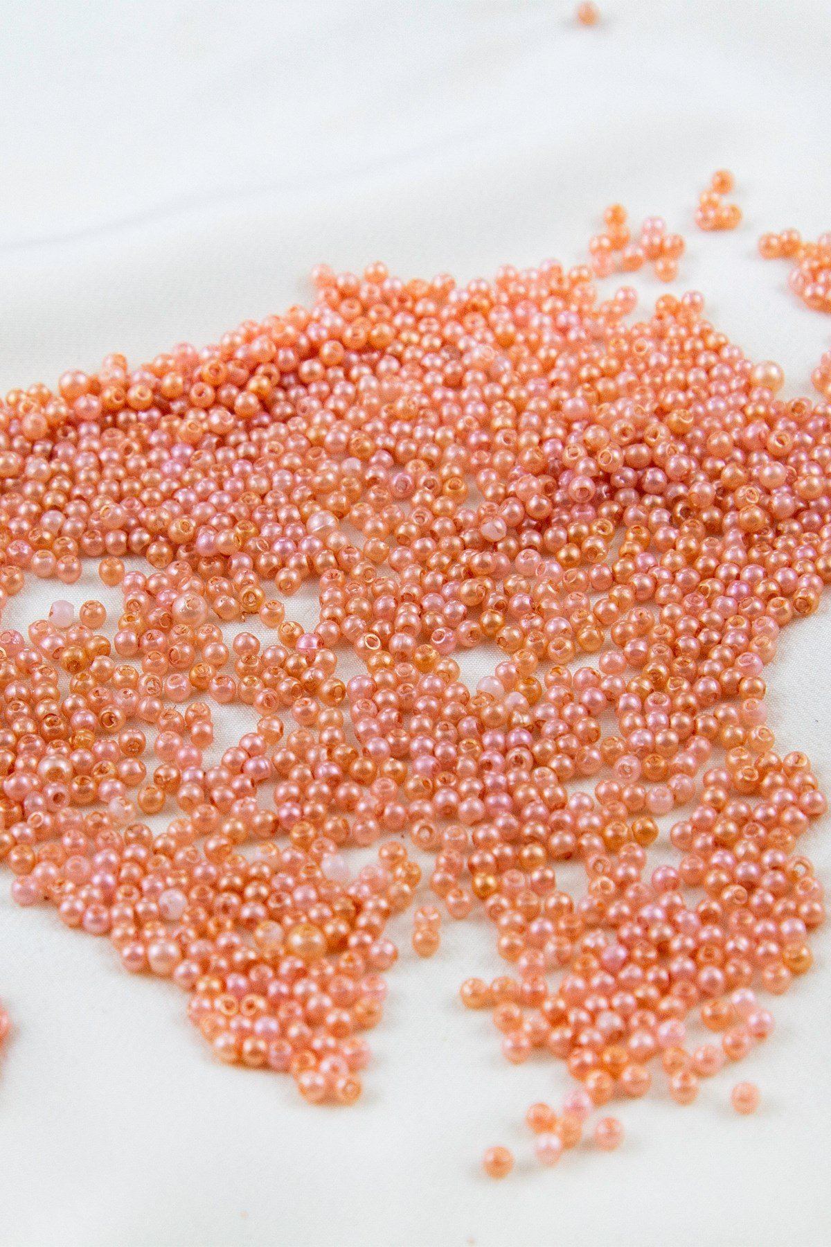 Karışık 2 Renk Oranj 3 mm Plastik İnci Boncuk Takı Aksesuar Malzemesi (25 Gr)