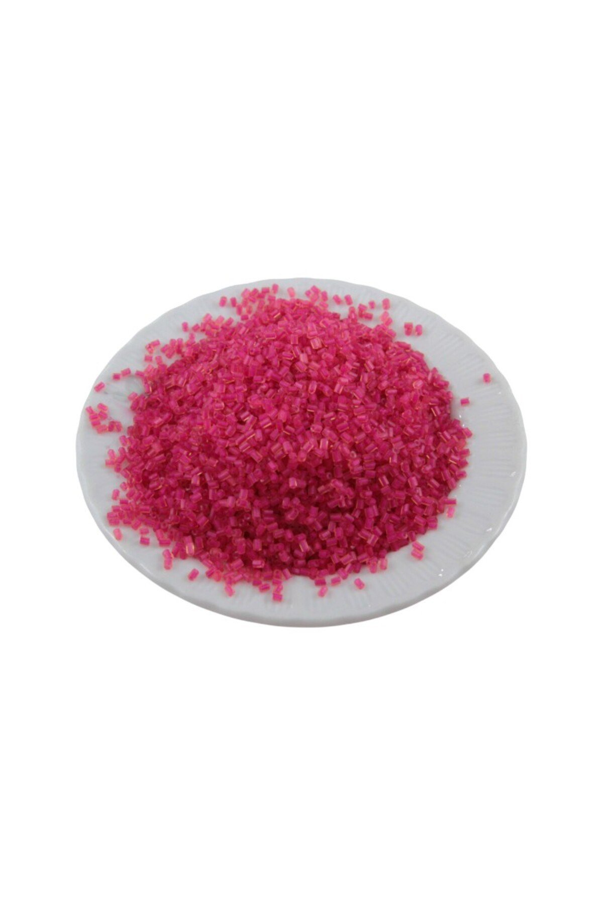 Kesme Boncuk İçten Boyalı Pembe 2x1,5 mm (100 Gr 4000 Adet)