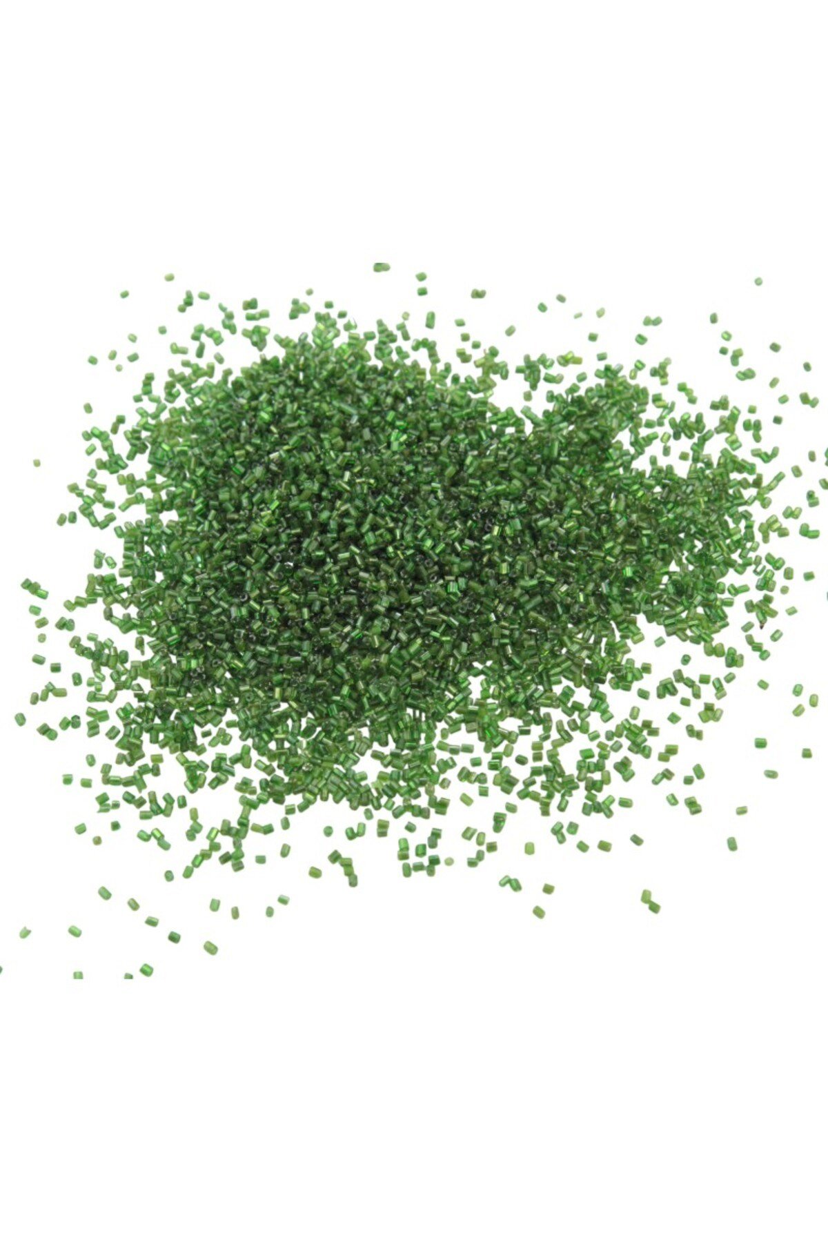 Kesme Boncuk Kristal Koyu Yeşil 2x1,5 mm (100 Gr 4000 Adet)