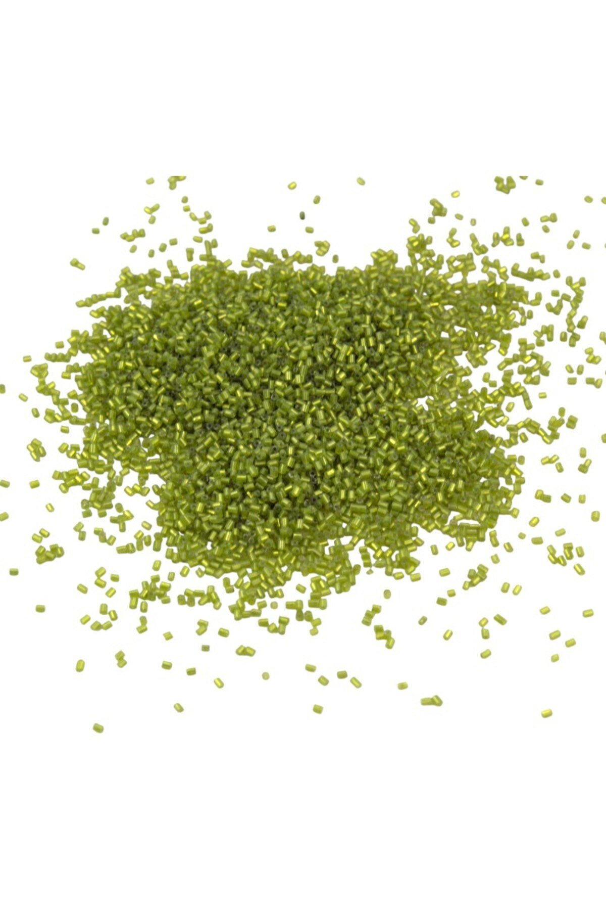 Kesme Boncuk Kristal Zeytin Yeşili 2x1,5 mm (100 Gr 4000 Adet)