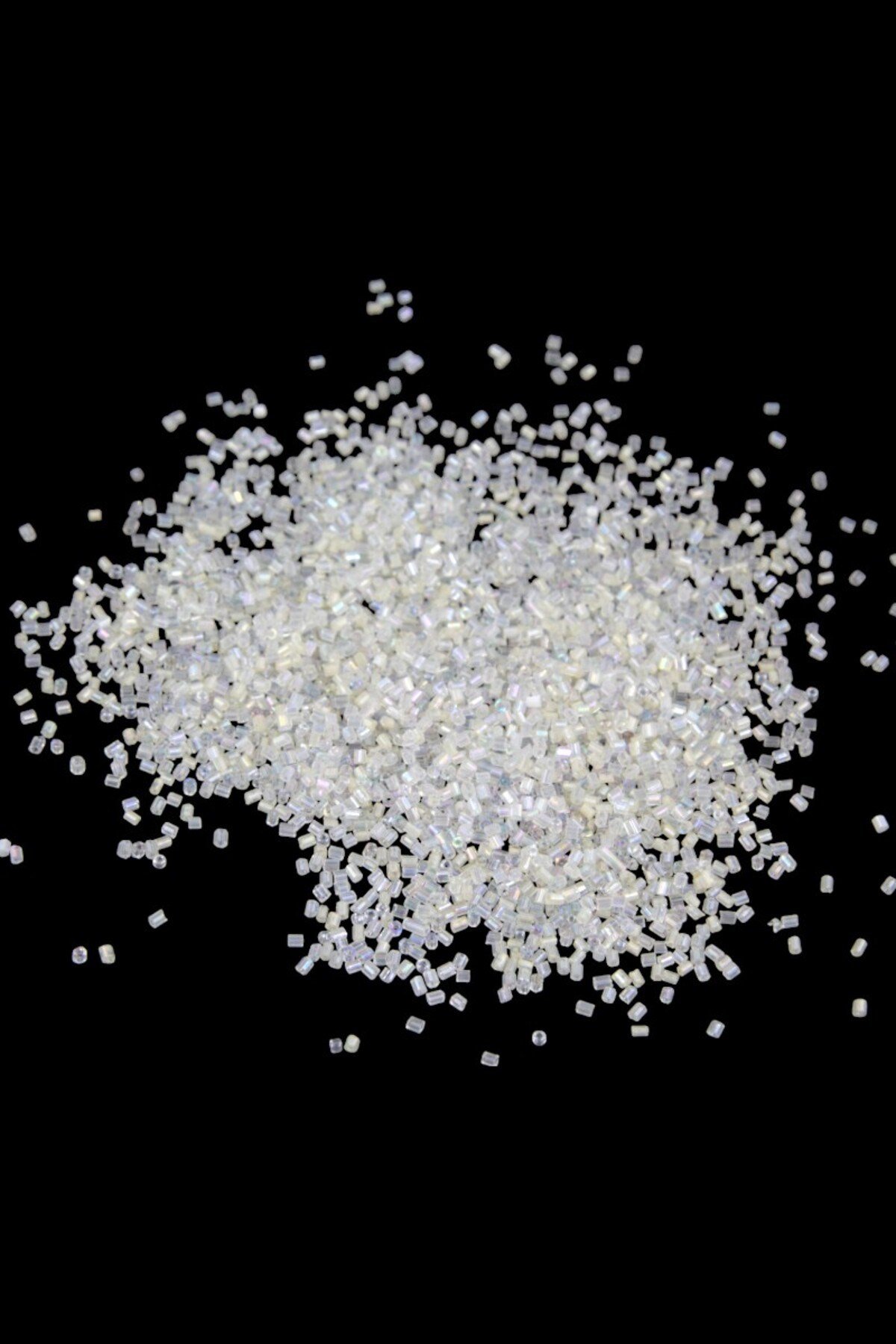 Kesme Boncuk Şeffaf Ekru Janjan 2x1,5 mm (100 Gr 4000 Adet)