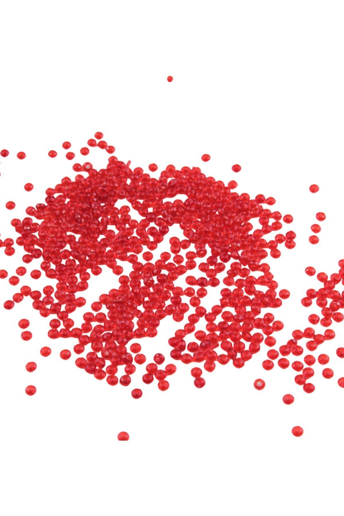 Kırmızı 4 mm Basık Akrilik Boncuk Aksesuar Takı Malzeme (25 Gr)