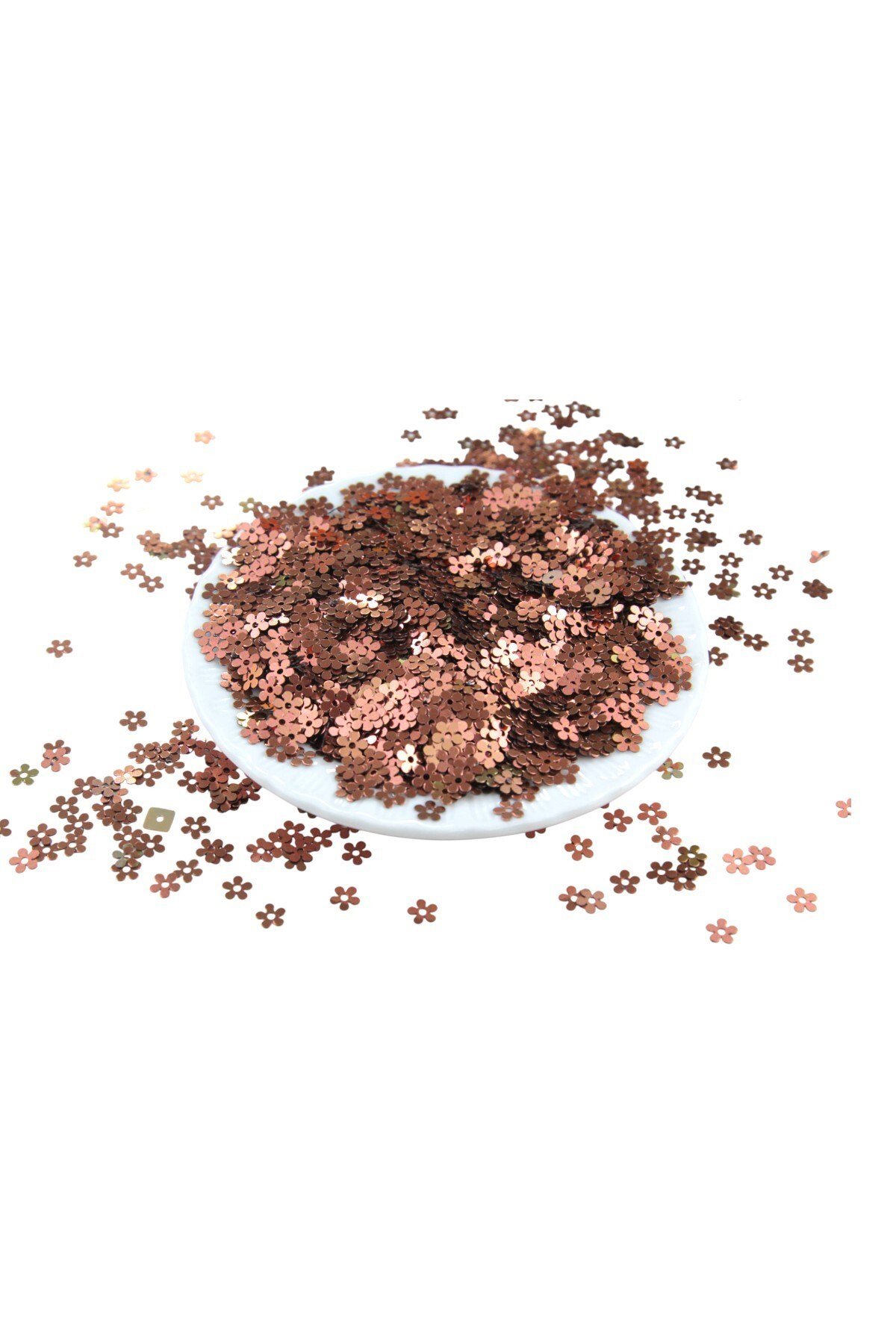 Kızıl Bakır Papatya Desenli 6 mm Pul Payet 35 Gr (Tülbent, Oya, Havlu Malzemesi)