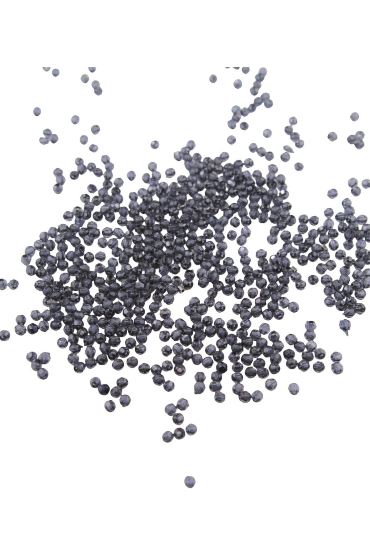 Koyu Gri Siyah Tonunda 4 mm Basık Dünya Akrilik Boncuk Akseuar Takı Malzeme (25 Gr)