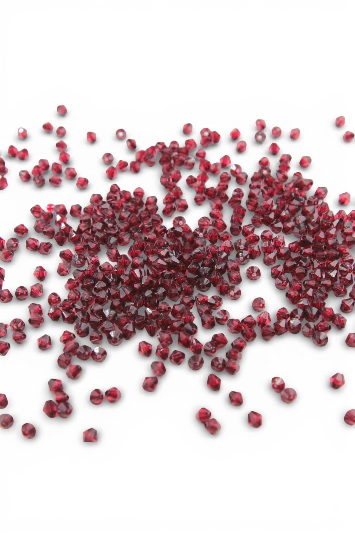 Koyu Kırmızı 5 mm Piramit Akrilik Boncuk Aksesuar Takı Malzemesi (25 Gram)