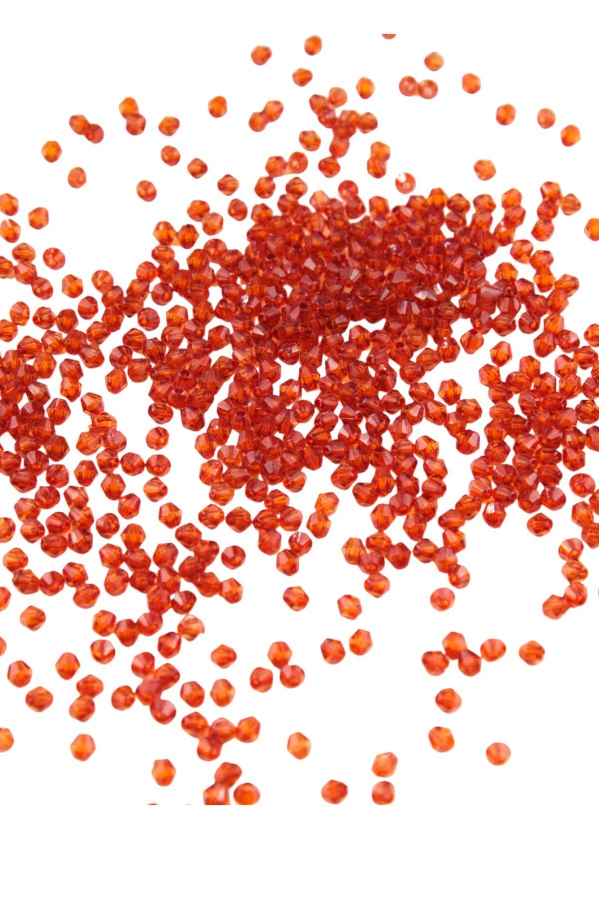 Koyu Oranj 4 mm Piramit Akrilik Boncuk Aksesuar Takı Malzeme (25 Gr)