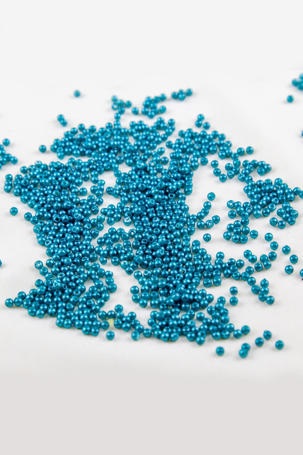 Koyu Turkuaz 3 mm Plastik İnci Boncuk Takı Aksesuar Malzemesi (18 Gr)