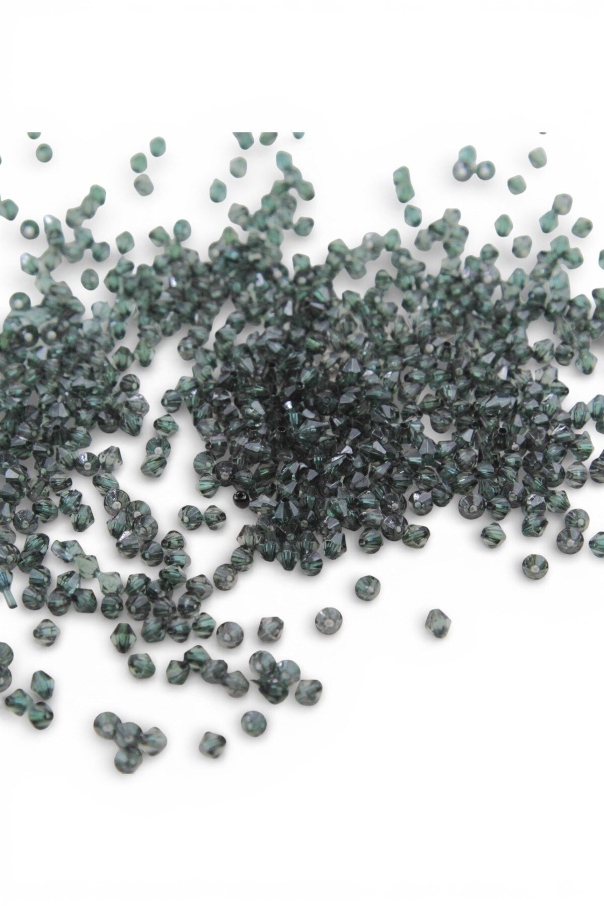 Koyu Yeşil 5 mm Piramit Akrilik Boncuk Aksesuar Takı Malzemesi (25 Gram)