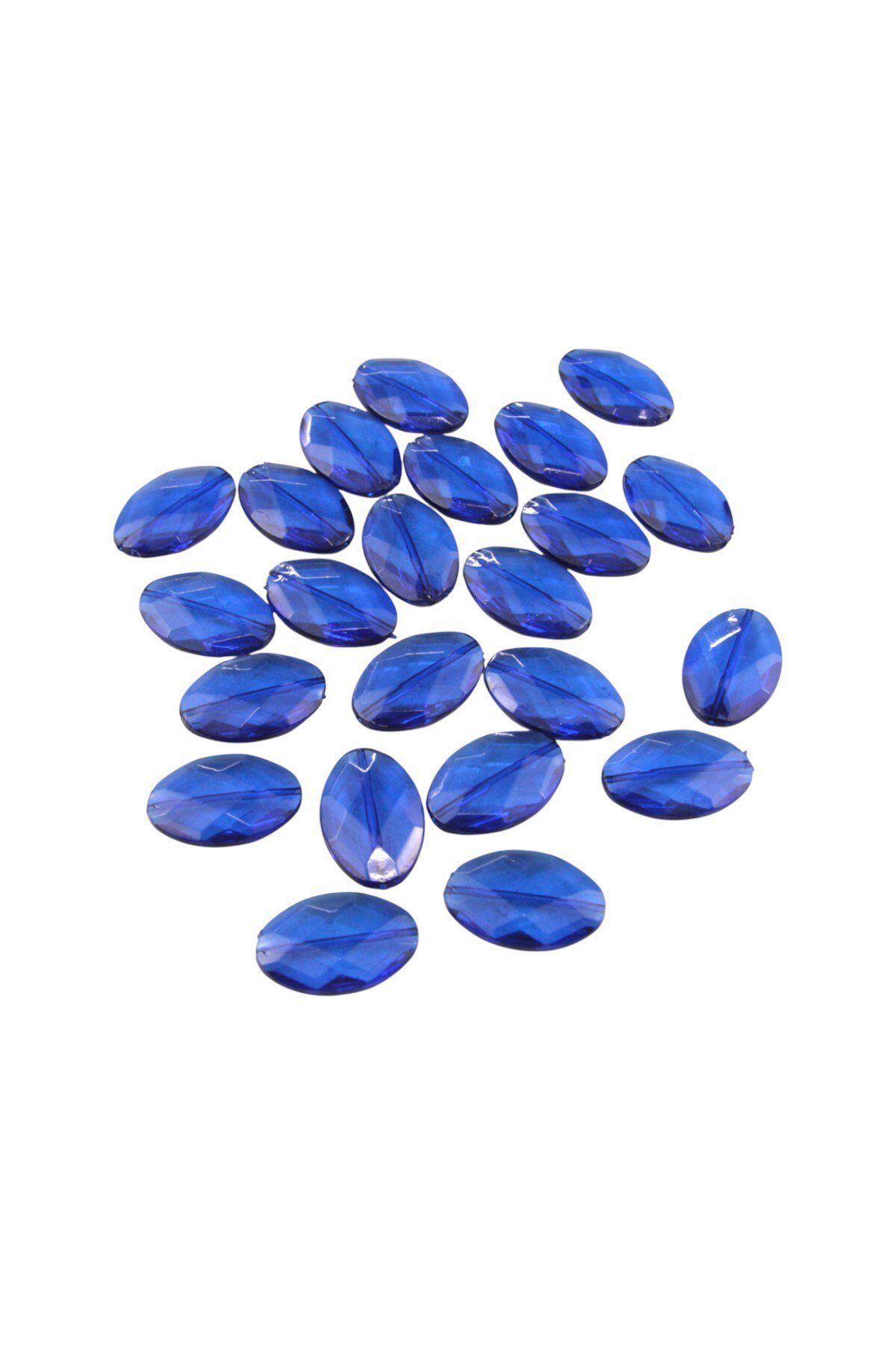 Kraliyet Mavisi 30x20 mm İçten Delikli Oval Akrilik Boncuk (4 Adet)