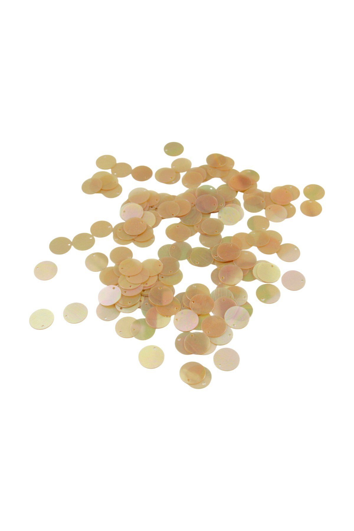 Krem Janjan 12 mm Yandan Delikli Plastik Pul Payet 30 Gr (Tülbent, Oya, Havlu Malzemesi)