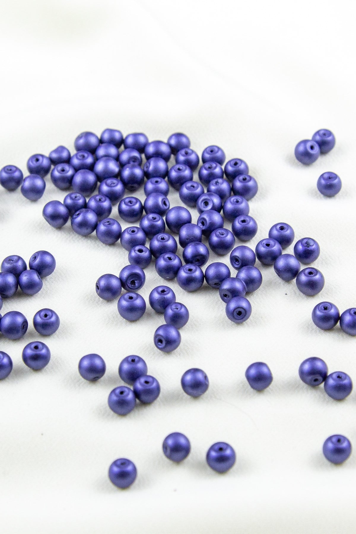 Lacivert 6 mm Cam İnci Boncuk Aksesuar Takı Malzemesi (30 Gr 105 Adet)
