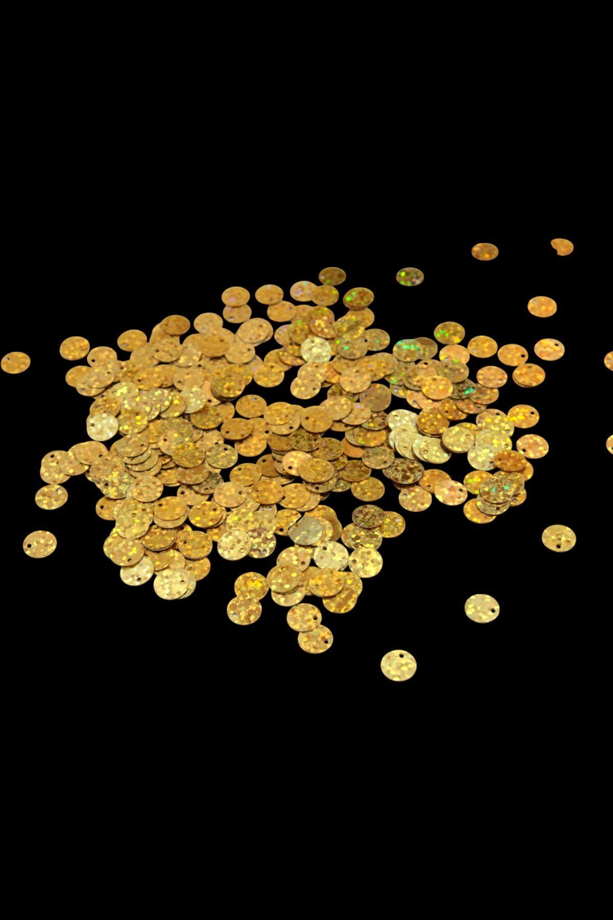 Limon Tonunda 6 mm Yandan Delikli Plastik Pul Payet 30 Gr (Tülbent, Oya, Havlu Malzemesi)