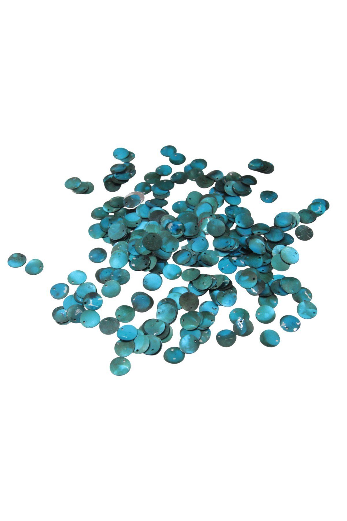 Mavi 10 mm Yandan Delikli İthal Plastik Pul Payet 30 Gr (Tülbent, Oya, Havlu Malzemesi)