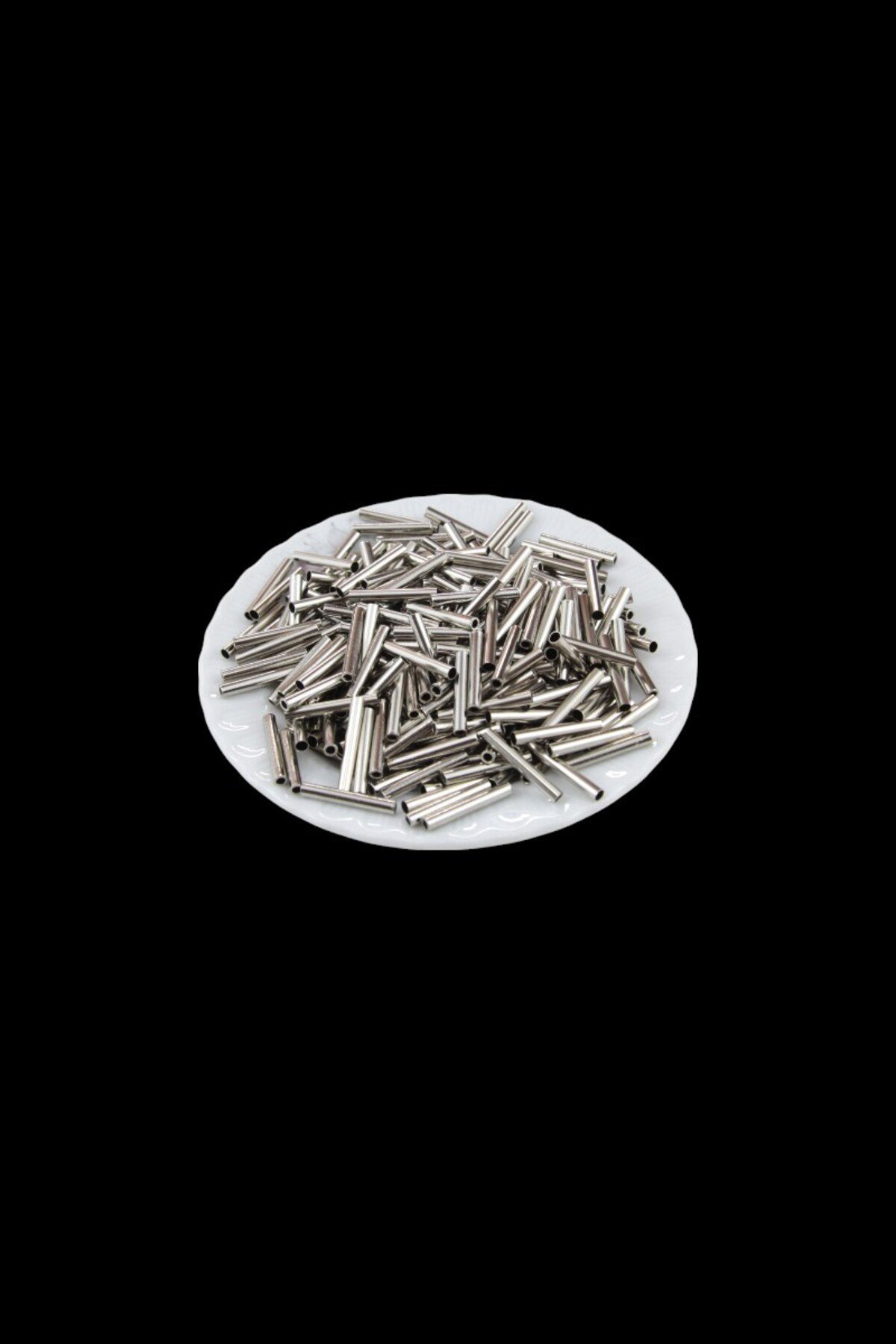 Metal Gümüş Boru 20 Mm Boncuk 30 gr 55 Adet