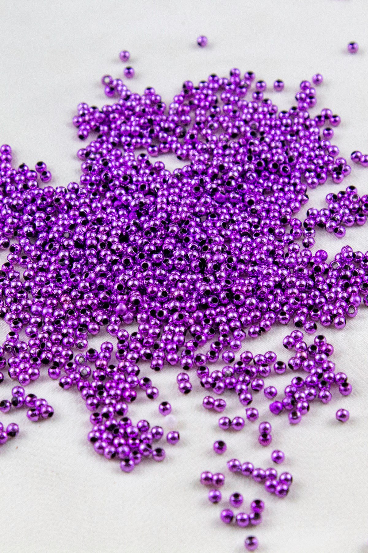 Metalik Pembe 3 mm Plastik İnci Boncuk Takı Aksesuar Malzemesi (25 Gr)