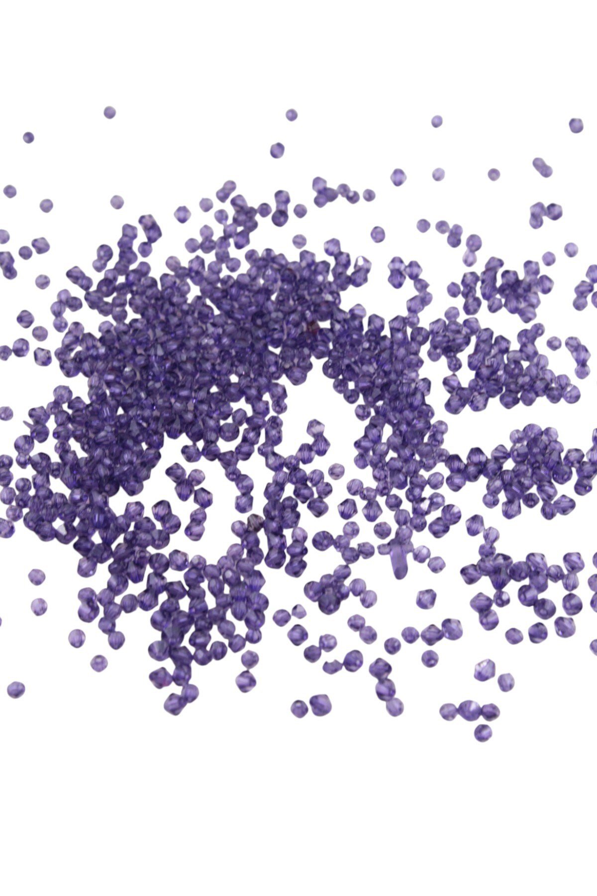 Mor Rengi 4 mm Basık 5 mm Piramit Karışık Akrilik Boncuk (30 Gr)